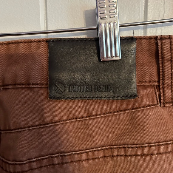 Tainted Denim Slim Fit Brown Pants - Picture 4 of 5